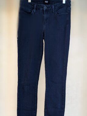 PAIGE Jeans, Dark Wash Verdugo Ultra Skinny 8.5 Mid-Rise Blue Jeans, Size 29